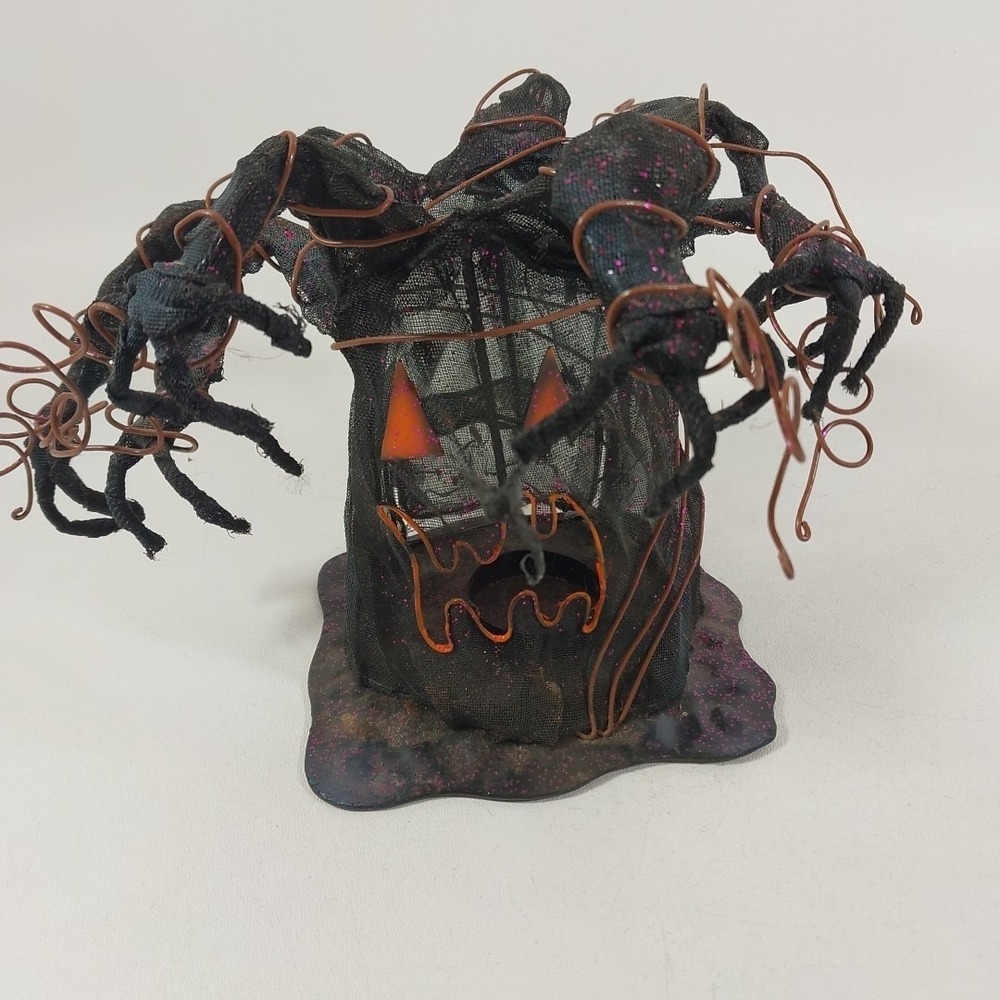 Spooky Tree Metal Mesh Candle Holder Halloween Tea Light Haunted‎ Forest 6" T